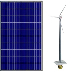 ветровые станции и солнечные панели